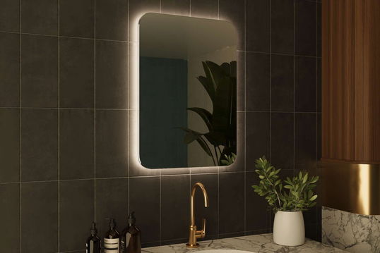 Oglinda decorativa, Siam, Polla, 50x70x2.2 cm, Alb