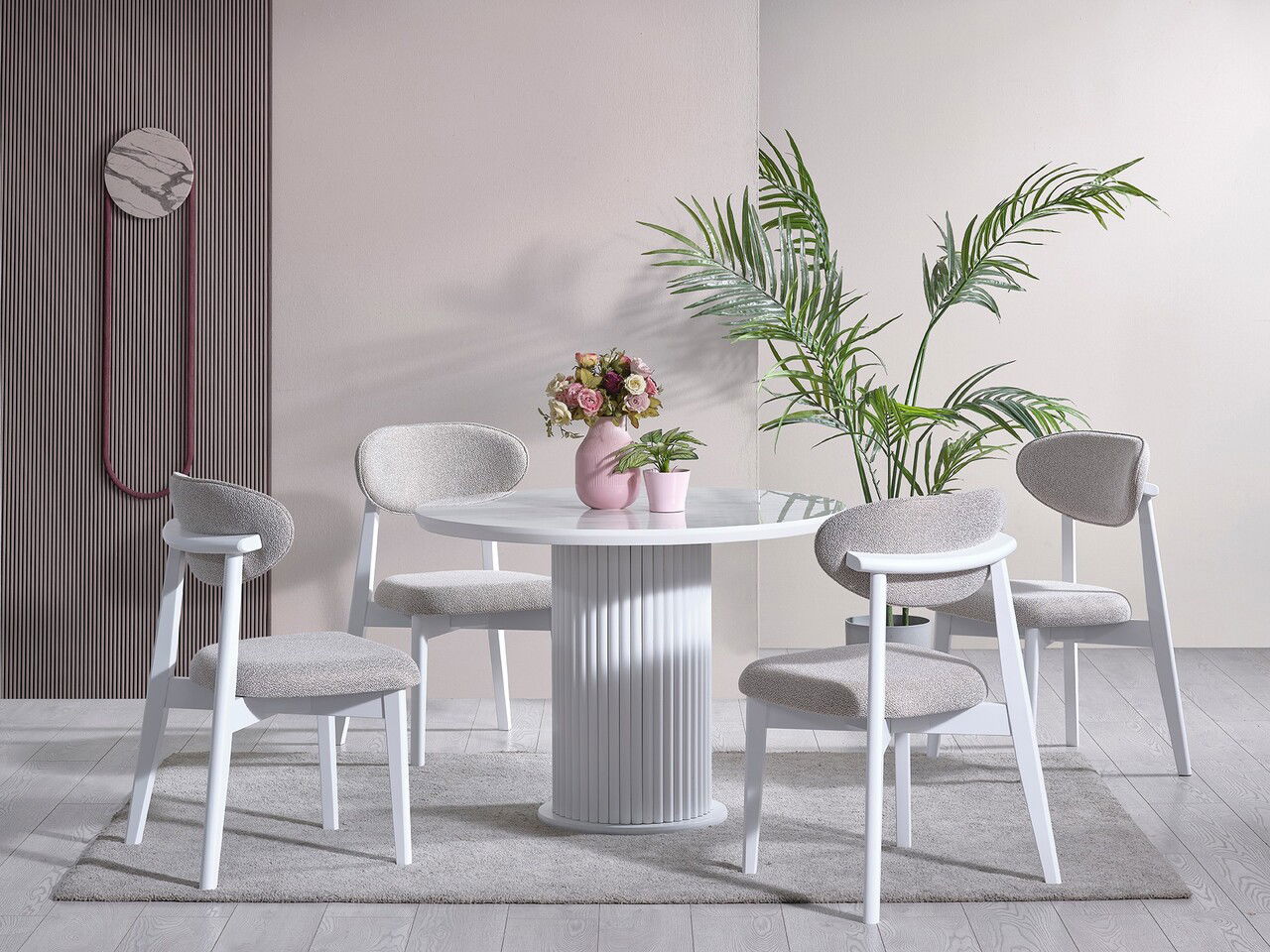 Masa, Fairfax, Aqua, 100x75x100 cm, Alb