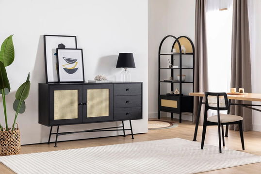Consola, Howard, Nala 160, 160x90x40 cm, Negru