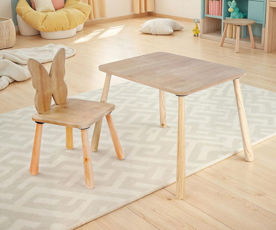 Set masa si scaun pentru copii, Rosewood, BLTYZ-AKTV062, Stejar