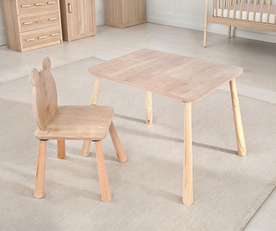 Set masa si scaun pentru copii, Rosewood, BLTYZ-AKTV063, Stejar
