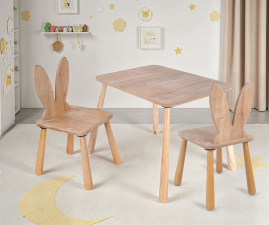 Set masa si scaun pentru copii, Rosewood, BLTYZ-AKTV059-1, Stejar