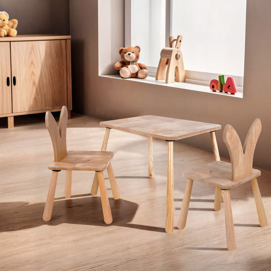 Set masa si scaun pentru copii, Rosewood, BLTYZ-AKTV060-1, Stejar