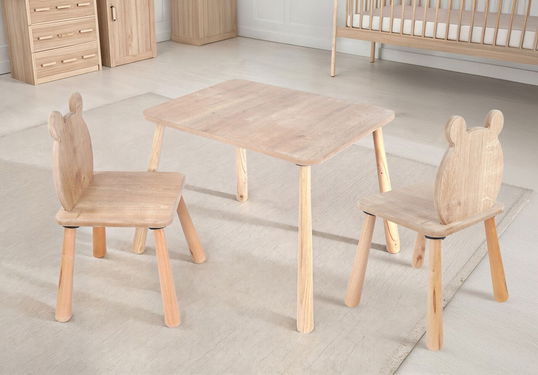 Set masa si scaun pentru copii, Rosewood, BLTYZ-AKTV063-1, Stejar