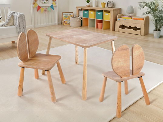 Set masa si scaun pentru copii, Rosewood, BLTYZ-AKTV064-1, Stejar