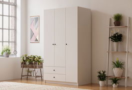 Dulap pentru haine, Rabi, Rb-066, 90x180x45 cm, Alb mat