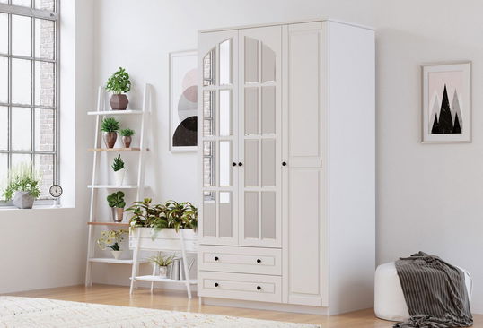 Dulap pentru haine, Rabi, Rb-010, 105x180x52 cm, Alb mat