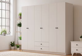 Dulap pentru haine, Rabi, Rb-069, 180x180x45 cm, Alb mat