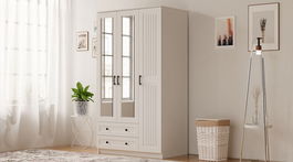 Dulap pentru haine, Rabi, Rb-073, 105x184x52 cm, Alb mat