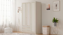 Dulap pentru haine, Rabi, Rb-076, 105x180x52 cm, Alb mat