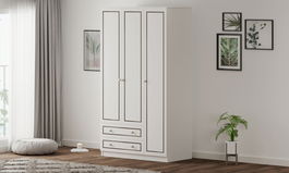 Dulap pentru haine, Rabi, Rb-093-01, 105x180x52 cm, Alb mat