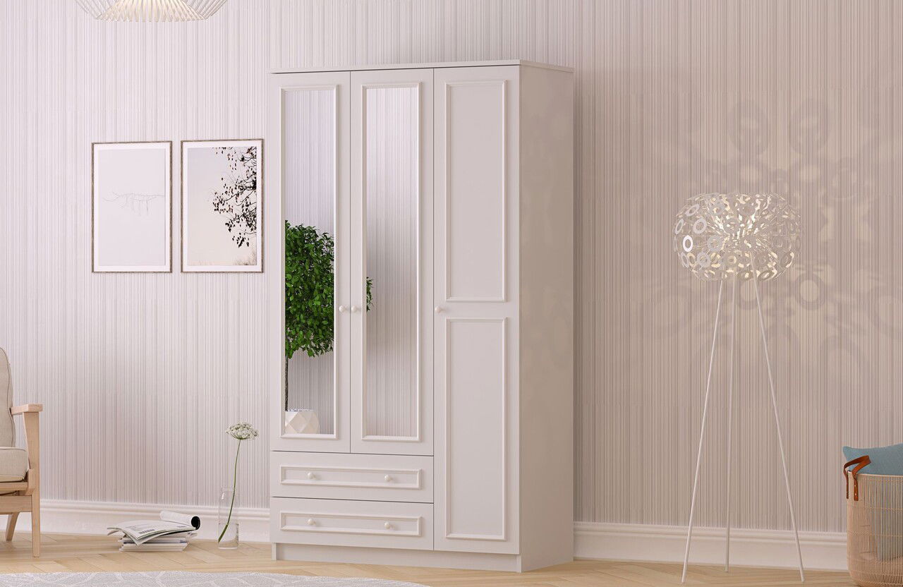 Dulap pentru haine, Rabi, Rb-186, 105x182x52 cm, Alb mat