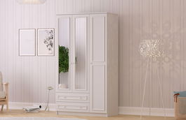 Dulap pentru haine, Rabi, Rb-186, 105x182x52 cm, Alb mat