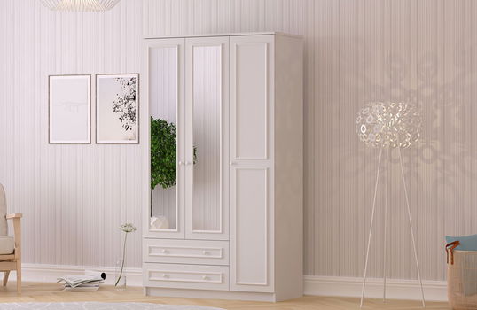 Dulap pentru haine, Rabi, Rb-186, 105x182x52 cm, Alb mat