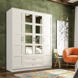 Dulap pentru haine, Rabi, Rb-051, 140x180x52 cm, Alb mat