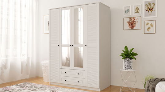 Dulap pentru haine, Rabi, Rb-063-02, 140x210x52 cm, Alb mat