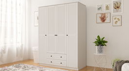 Dulap pentru haine, Rabi, Rb-063, 140x184x52 cm, Alb mat