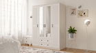 Dulap pentru haine, Rabi, Rb-074, 140x184x52 cm, Alb mat