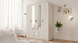 Dulap pentru haine, Rabi, Rb-074, 140x184x52 cm, Alb mat