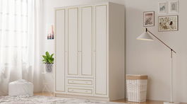 Dulap pentru haine, Rabi, Rb-078, 140x180x52 cm, Alb mat