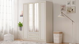 Dulap pentru haine, Rabi, Rb-079-01, 140x180x52 cm, Alb mat