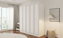Dulap pentru haine, Rabi, Rb-094-02, 175x180x52 cm, Alb mat