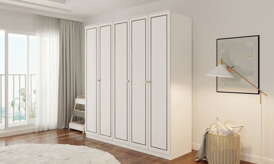 Dulap pentru haine, Rabi, Rb-094-02, 175x180x52 cm, Alb mat