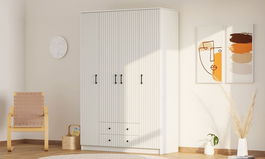 Dulap pentru haine, Rabi, Rb-185-02, 140x184x52 cm, Alb mat