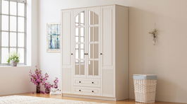 Dulap pentru haine, Rabi, Rb-112, 140x184x52 cm, Alb mat