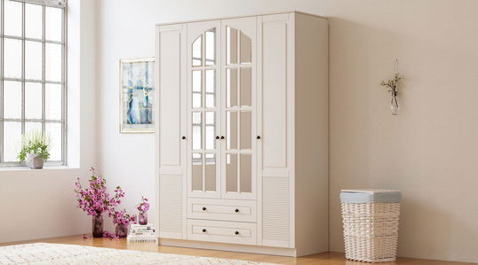 Dulap pentru haine, Rabi, Rb-112, 140x184x52 cm, Alb mat