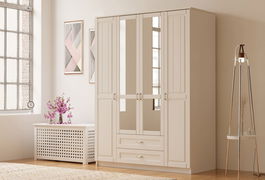 Dulap pentru haine, Rabi, Rb-121-01, 140x210x52 cm, Alb mat