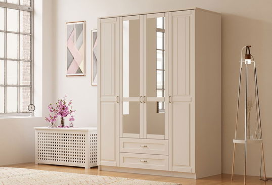 Dulap pentru haine, Rabi, Rb-121-01, 140x210x52 cm, Alb mat
