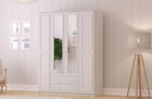 Dulap pentru haine, Rabi, Rb-186-02, 140x182x52 cm, Alb mat