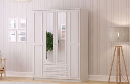 Dulap pentru haine, Rabi, Rb-186-03, 140x210x52 cm, Alb mat