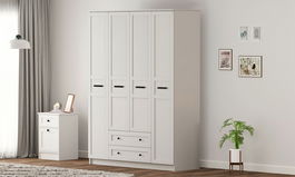 Dulap pentru haine, Rabi, Rb-168-01, 140x184x52 cm, Alb mat