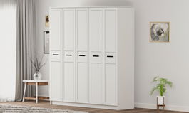 Dulap pentru haine, Rabi, Rb-168-01-005, 175x210x52 cm, Alb mat