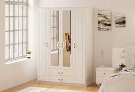 Dulap pentru haine, Rabi, Rb-177, 140x210x52 cm, Alb mat