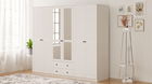 Dulap pentru haine, Rabi, Rb-064-03, 210x184x52 cm, Alb mat