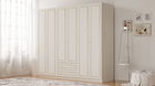 Dulap pentru haine, Rabi, Rb-084, 210x180x52 cm, Alb mat