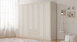 Dulap pentru haine, Rabi, Rb-084, 210x180x52 cm, Alb mat