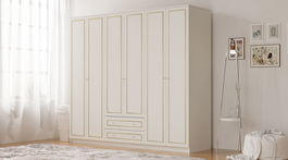 Dulap pentru haine, Rabi, Rb-085, 210x210x52 cm, Alb mat