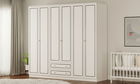 Dulap pentru haine, Rabi, Rb-094-01, 210x180x52 cm, Alb mat