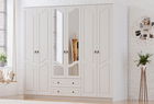 Dulap pentru haine, Rabi, Rb-107, 210x210x52 cm, Alb mat