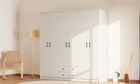 Dulap pentru haine, Rabi, Rb-185-07, 210x210x52 cm, Alb mat