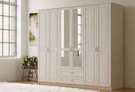 Dulap pentru haine, Rabi, Rb-122, 210x184x52 cm, Alb mat