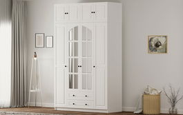 Dulap pentru haine, Rabi, Rb-185-12, 140x240x52 cm, Alb mat