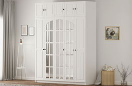 Dulap pentru haine, Rabi, Rb-185-14, 175x240x52 cm, Alb mat
