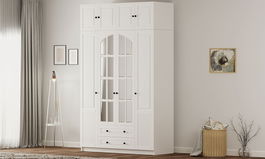 Dulap pentru haine, Rabi, Rb-185-17, 140x210x52 cm, Alb mat