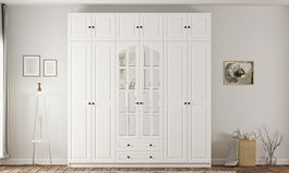 Dulap pentru haine, Rabi, Rb-185-15, 210x210x52 cm, Alb mat