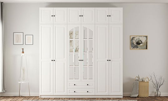 Dulap pentru haine, Rabi, Rb-185-15, 210x210x52 cm, Alb mat